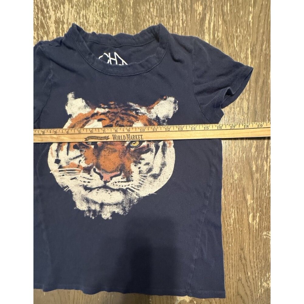 Chaser Medium Tiger Portrait Crewneck Navy 100% Cotton T shirt Tee - Picture 5 of 10